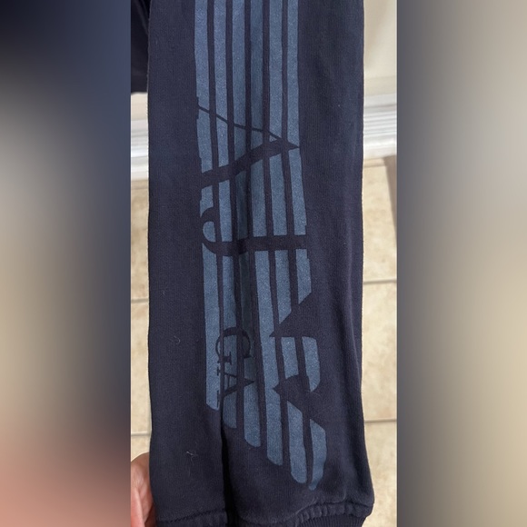 Armani Jeans Men’s Dark Blue Navy Hoodie size L two way zipper - Picture 7 of 10